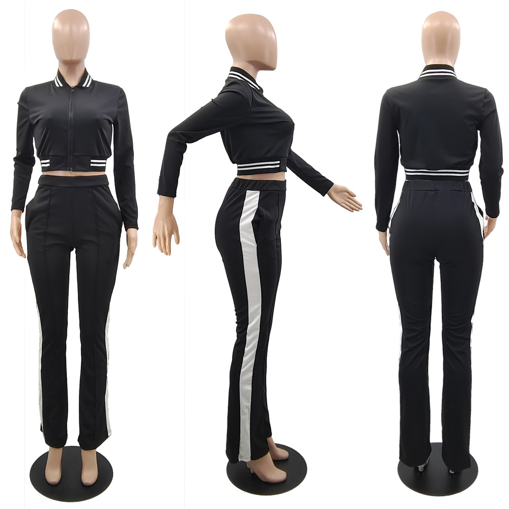 Fall Winter Clothes Women Tracksuits Plus size 2XL Outfits Long Sleeve Jacket and Pants Casual Solid Sportswear Outwork Sweatsuits Outdoor Jogging Sui