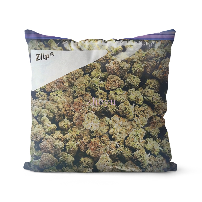Pillow Case ZENGIA Weed Zip Lock Large Dank Throw 16x16in 18x18in Decorative Cover Cushion 230104