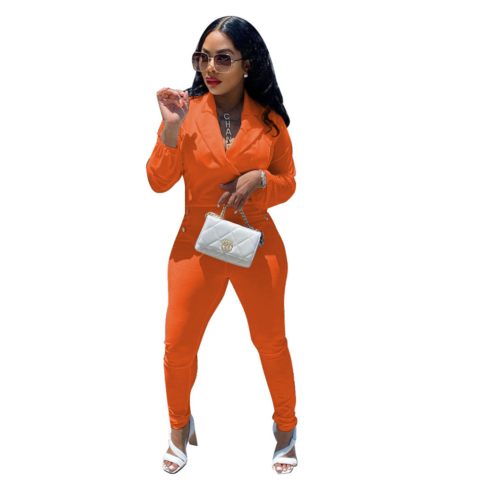 Fall Winter long sleeve Jumpsuits Women Bodycon Rompers 2XL Solid Turn-down Collar Jumpsuits One Piece Outfits Skinny Overalls leggings Casual Streetw