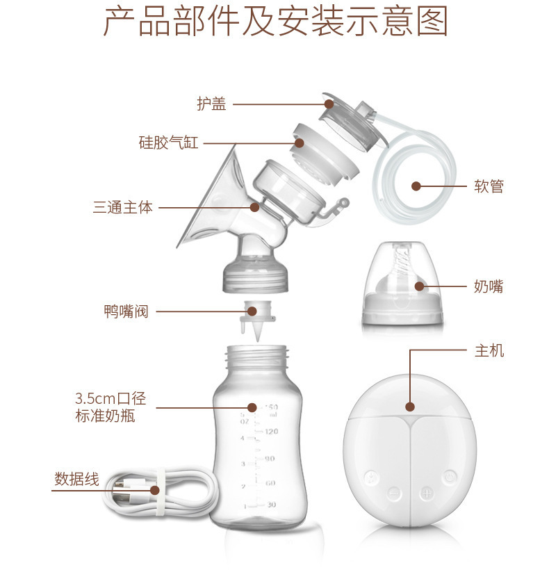 Breastpumps Pump Bilateral Milk Baby Bottle Postnatal Supplies Electric ctor s USB Powered Feed 230105