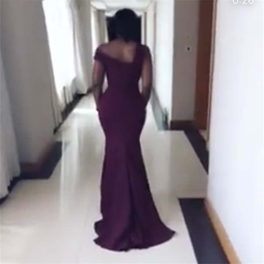 African Bridesmaid Sleeveless or Length Sweep Train Silk Satin Wedding Party Bridemaid Dresses With Zipper Back