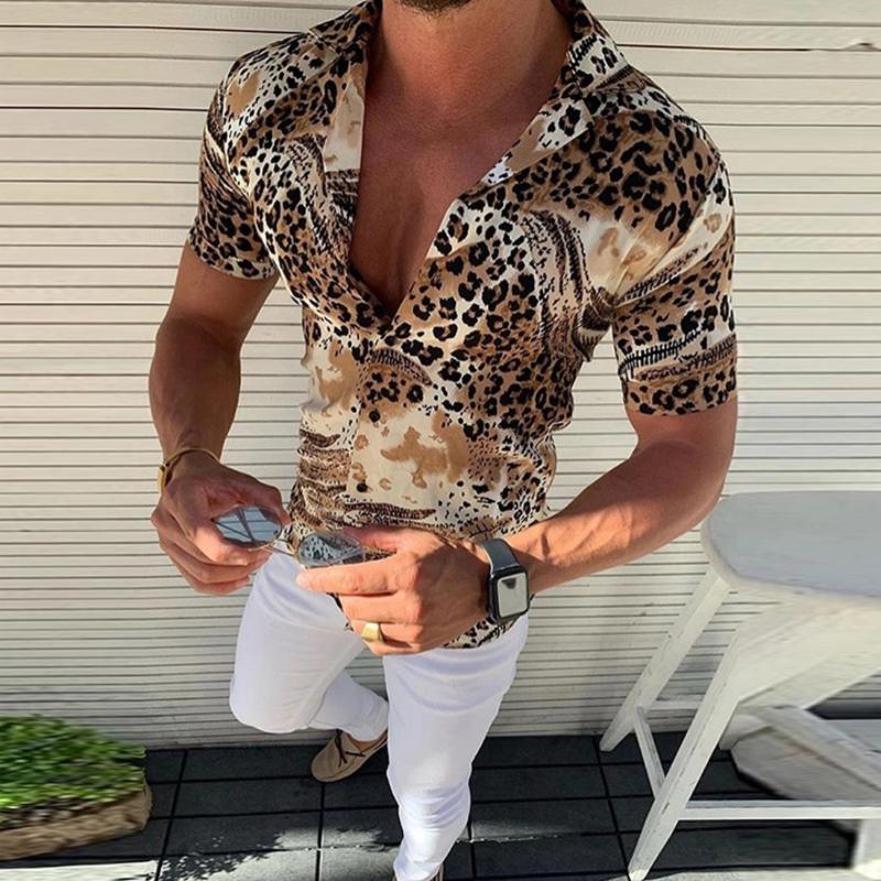 Men' Casual Shirts Leopard Print Sexy Shirt Short Sleeve Slim Fashion Simple TopCasual Men
Men' Casual Shirts Leopard Print Sexy Shirt Short Sleeve Slim Fashion Simple TopCasual Men