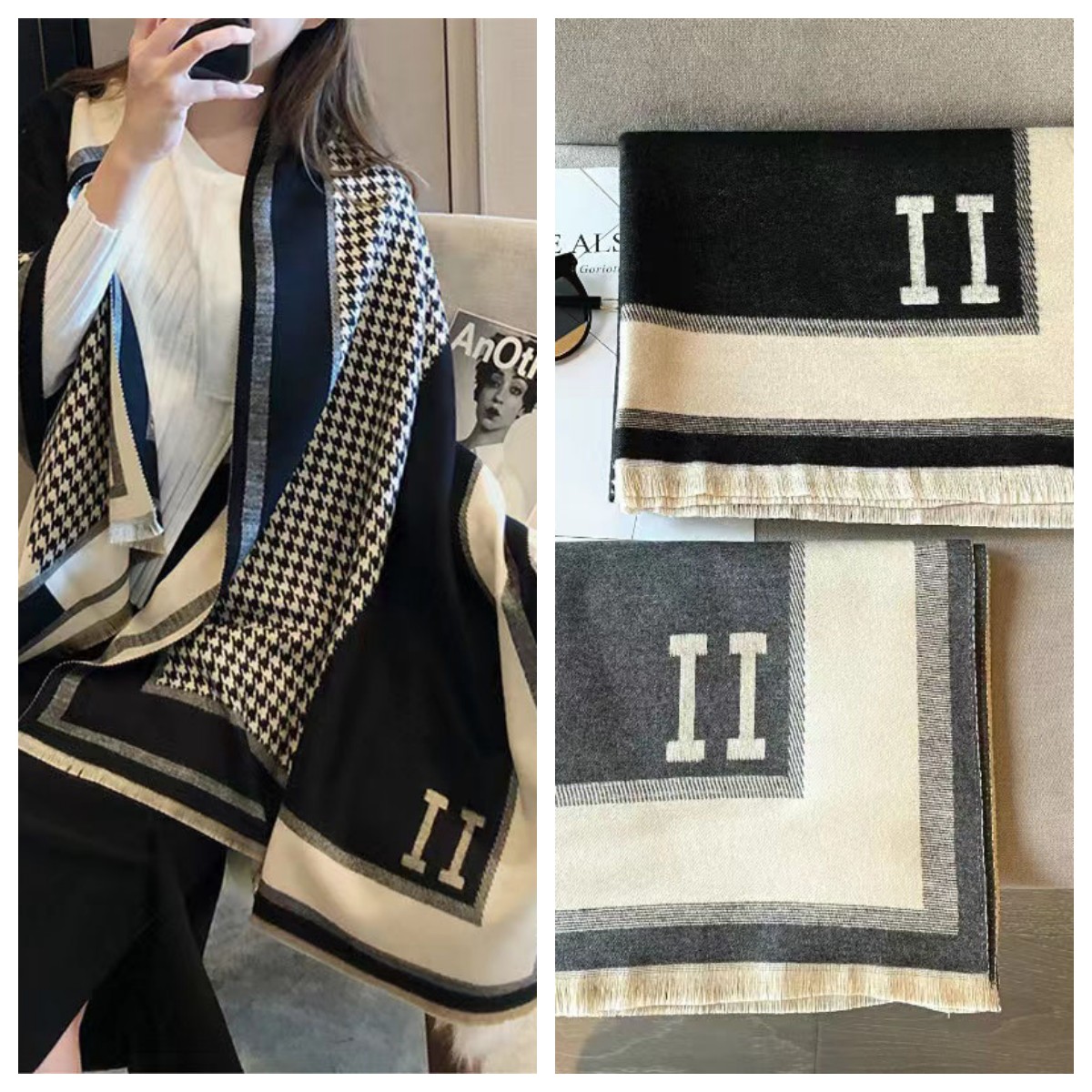 Womens designer scarves mens scarf online celebrity houndstooth double sided cashmere scarfs ladies winter Joker Korean letter warm Scarf Shawl
Womens designer scarves mens scarf online celebrity houndstooth double sided cashmere scarfs ladies winter Joker Korean letter warm Scarf Shawl