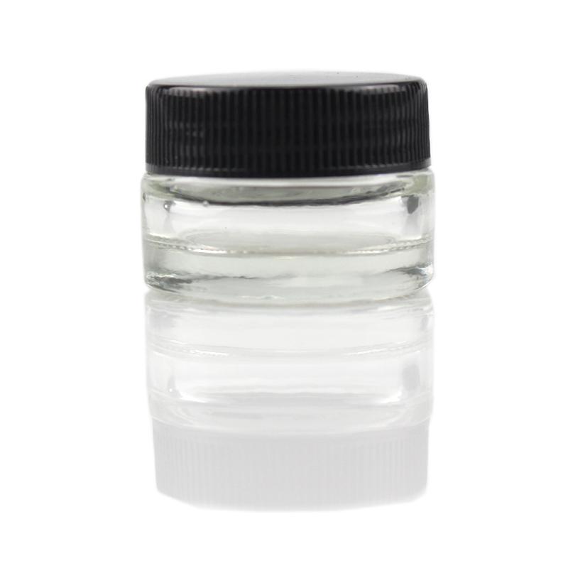 Glass Bottle Tempered Wax Dab Jar Food Grade Non-Stick 5ml Dry Herb Concentrate Container with Black Lid