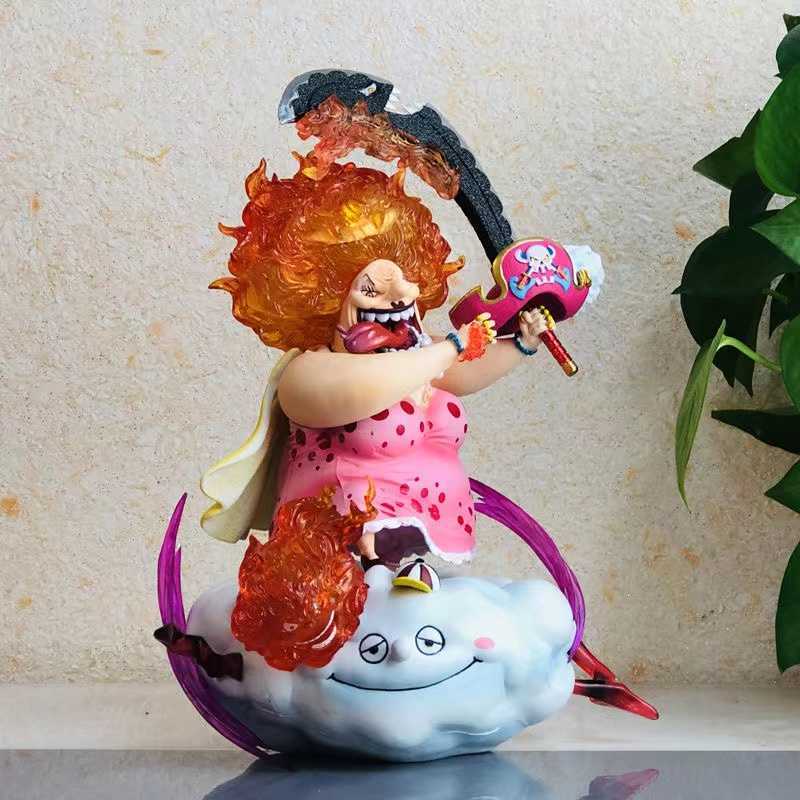 Action Toy Figures One Piece Anime Figure GK Big Mom Four Emperors Pirates Charlotte Linlin Battle Ver PVC Statue Collection Model Toy Doll W250213
