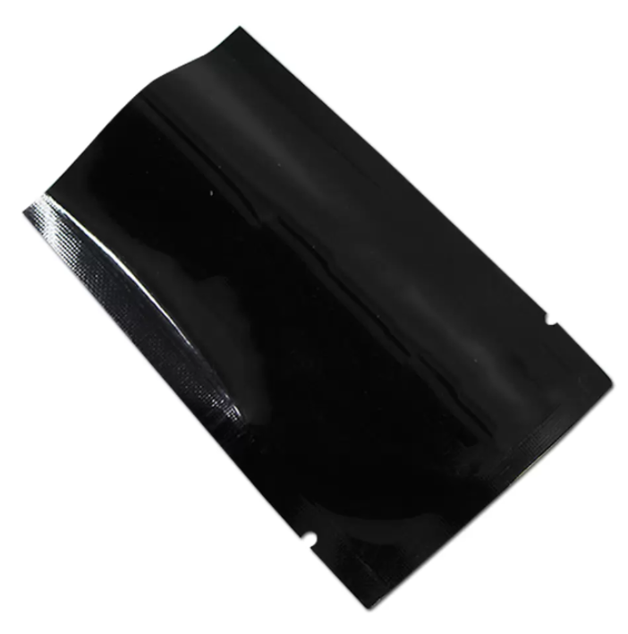 Wholesale Black Flat Mylar Foil Bag for Coffee Powder Spice Nuts Storage Package Open Top Heat Sealed Aluminum Foil Packaging Bags 200PCS/ Lot 7 Sizes