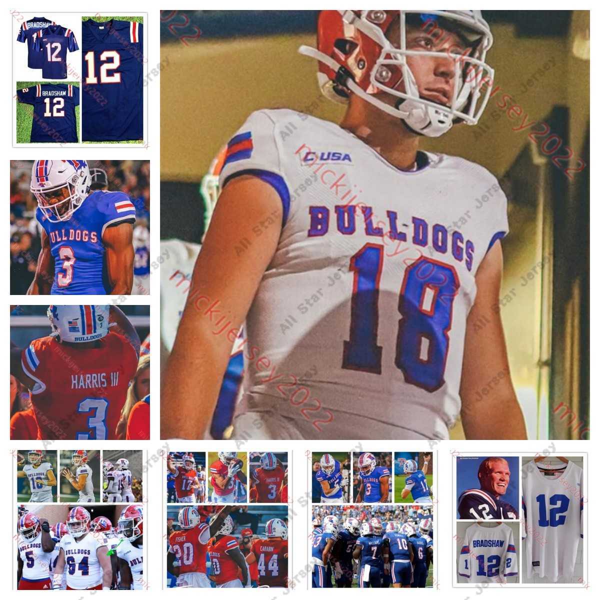 American College Football Wear American College Football Wear Custom Stitched Louisiana Tech Football Jersey 5 Deshon Hall Jr. 30 Devontae Mozee 54 Allen Walker 88 K
