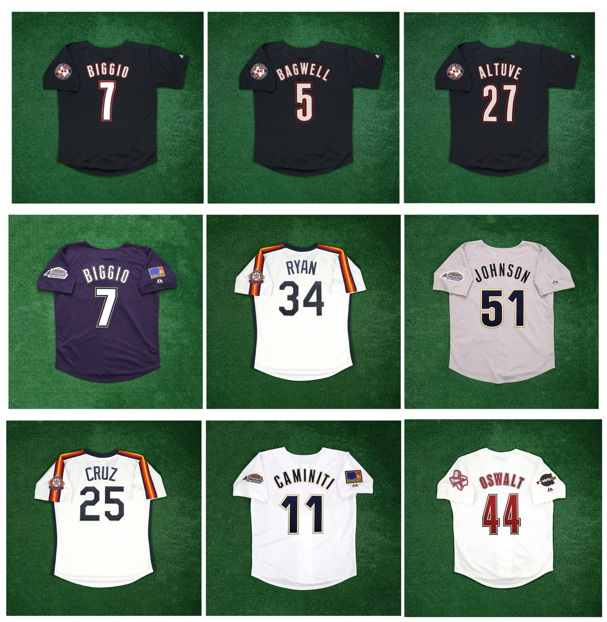 Craig Biggio 2001 Throwback Baseball Jersey Astros Jose Cruz Black w/ 40th Patch Jeff Bagwell Nolan Ryan Jose Altuve Roy Oswalt Randy Johnson Billy Wagner Jeremy Pena, 1990 throwback 25th anniv
Craig Biggio 2001 Throwback Baseball Jersey Astros Jose Cruz Black w/ 40th Patch Jeff Bagwell Nolan Ryan Jose Altuve Roy Oswalt Randy Johnson Billy Wagner Jeremy Pena, 1990 throwback 25th anniv
