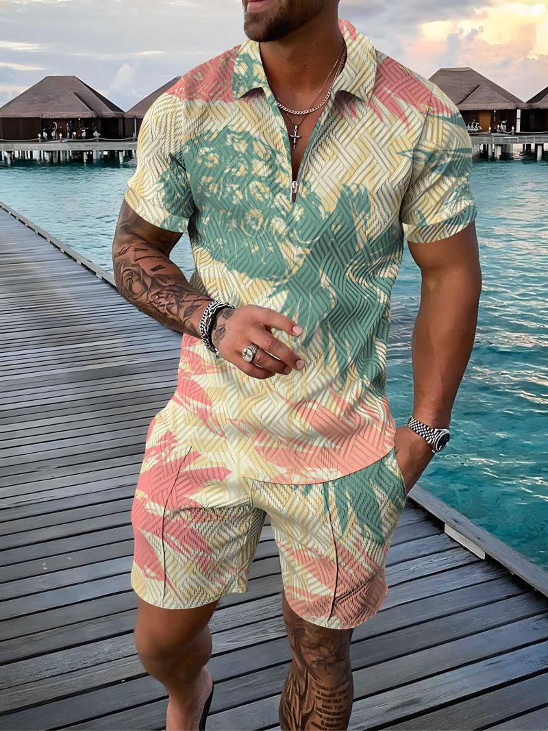 Men' Polos Activewear 3D Fruit Print Short Sleeve Zip Shirt And Shorts Set Spring Summer Casual Streetwear 2 Piece SetMen, Chj-cs-sg01
Men' Polos Activewear 3D Fruit Print Short Sleeve Zip Shirt And Shorts Set Spring Summer Casual Streetwear 2 Piece SetMen, Chj-cs-sg01