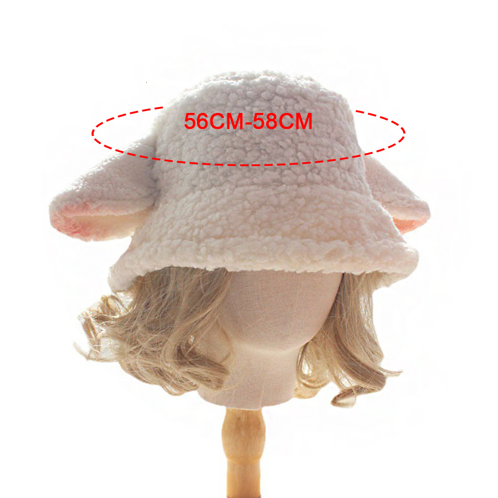 Wide Brim Hats Bucket Women Hat Vintage Winter Sheep Ear Plush Panama For Warm Faux Fur Soft Female Fisherman Sun Trend 230105