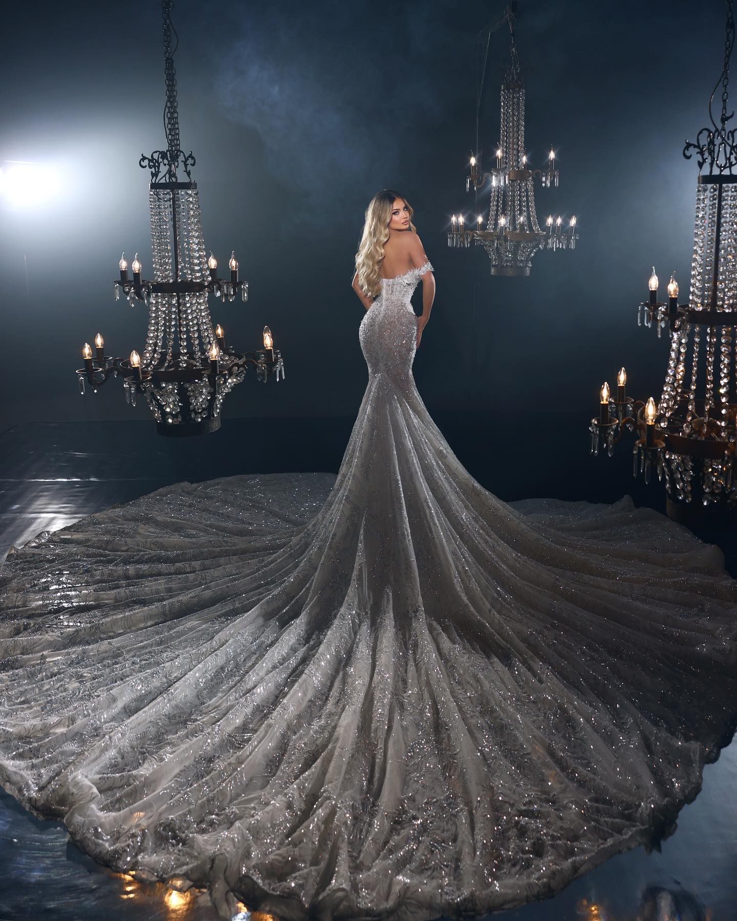 Off Shoulder Illusion Lace Mermaid Wedding Dress Short Sleeves Appliques Beading Wedding Gowns Custom Made Sexy Bridal Dresses