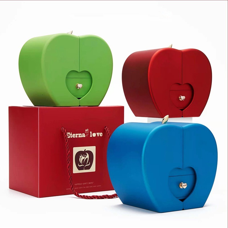 Jewelry Stand Explosive Christmas Gift Apple Box Rose Flower Case Girlfriend Birthday Party Valentine's Day 230105