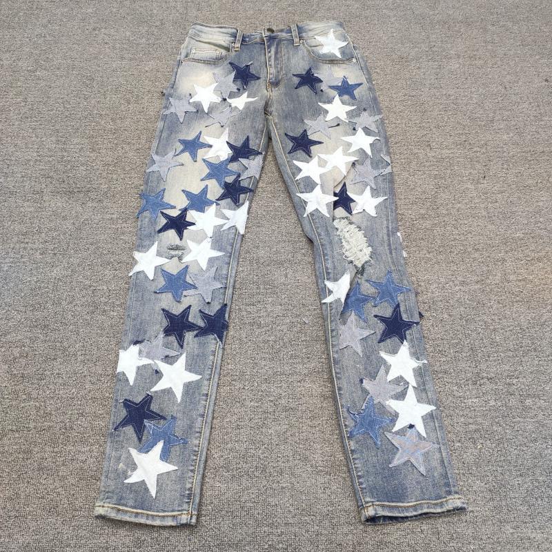 Designer Mens Jeans America High Street Fashion Men Graphic Jean Blue Star Hole Stacked Stitching Feet Motorcycle Pant Patchwork fashion, Picture
Designer Mens Jeans America High Street Fashion Men Graphic Jean Blue Star Hole Stacked Stitching Feet Motorcycle Pant Patchwork fashion, Picture