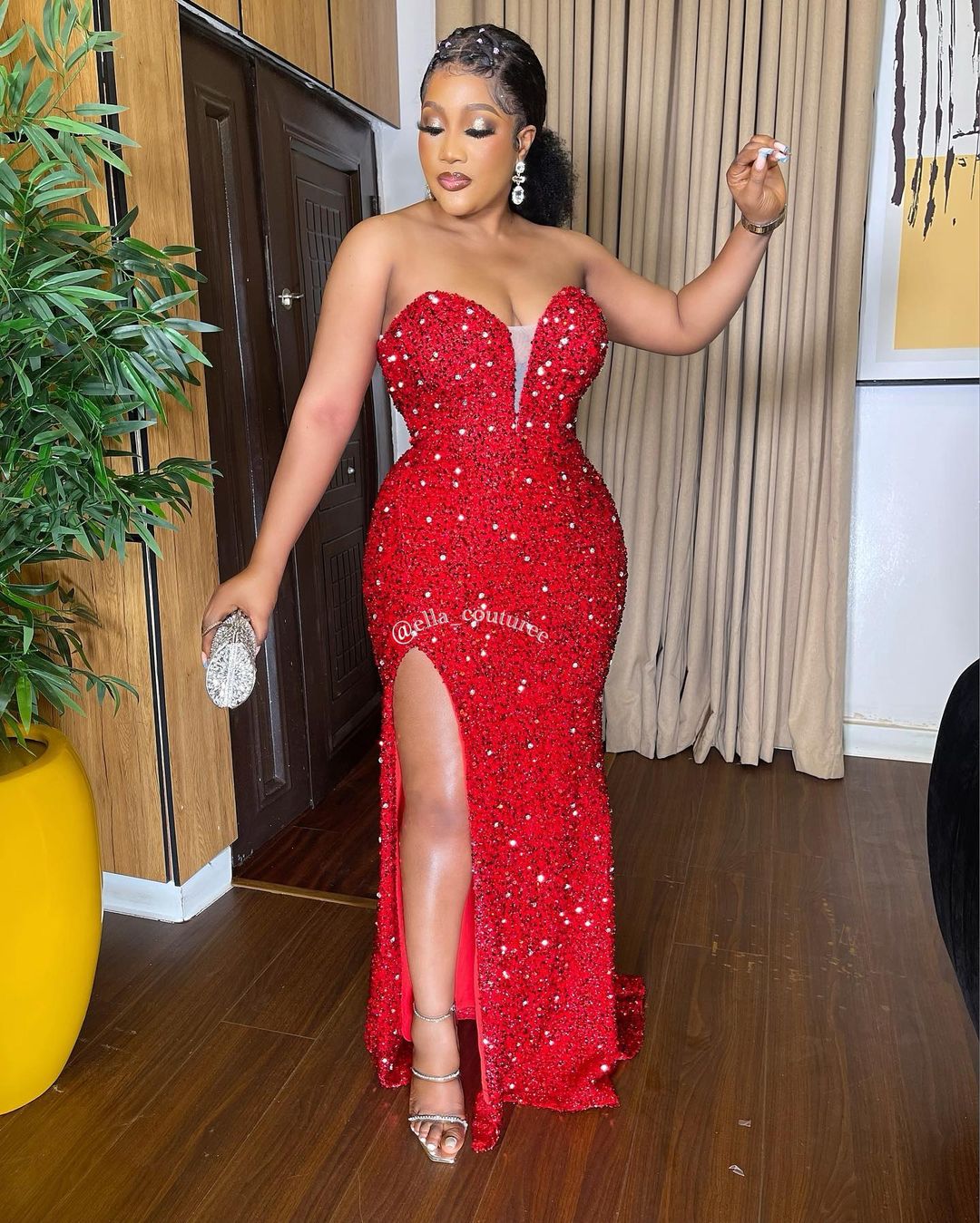 2023 Arabic Aso Ebi Red Mermaid Prom Dresses Beaded Sequined Lace Evening Formal Party Second Reception Birthday Engagement Gowns Dress ZJ505