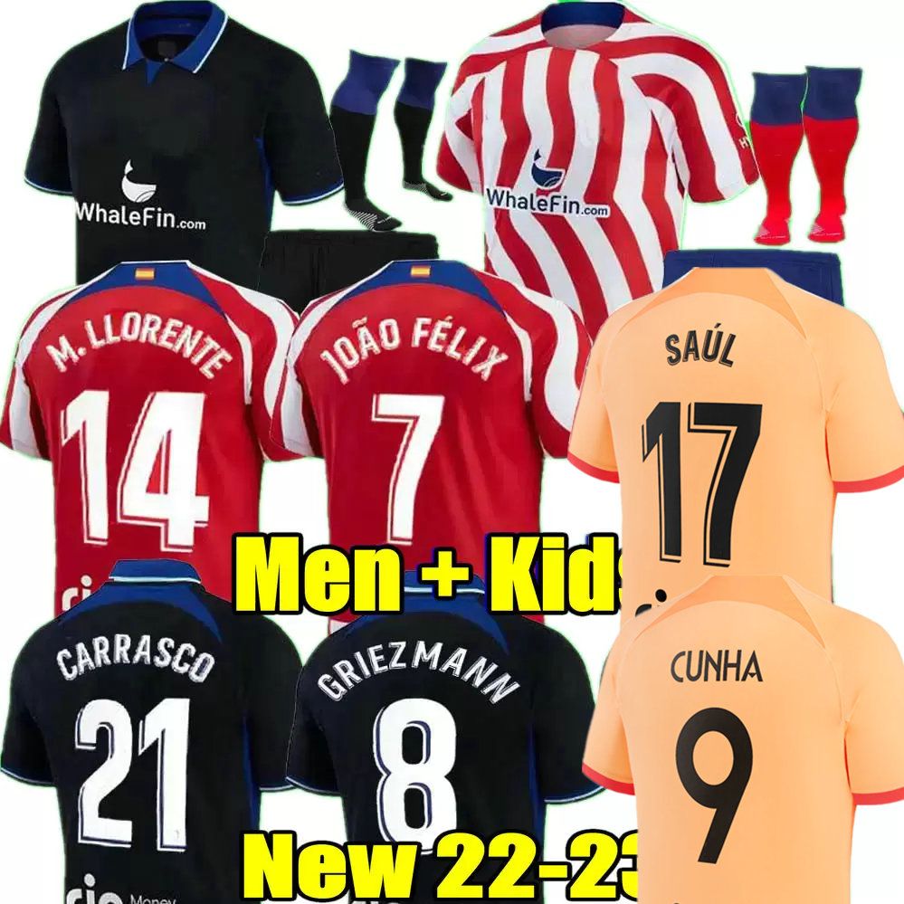 R. DE PAUL soccer jerseys 21 22 23 JOAO FELIX 2022 2023 MadridS M. LLORENTE Correa camiseta football shirts men kids kit GRIEZMANN Cunha CARRASCO Atletico, 22 23 away adult ucl
R. DE PAUL soccer jerseys 21 22 23 JOAO FELIX 2022 2023 MadridS M. LLORENTE Correa camiseta football shirts men kids kit GRIEZMANN Cunha CARRASCO Atletico, 22 23 away adult ucl