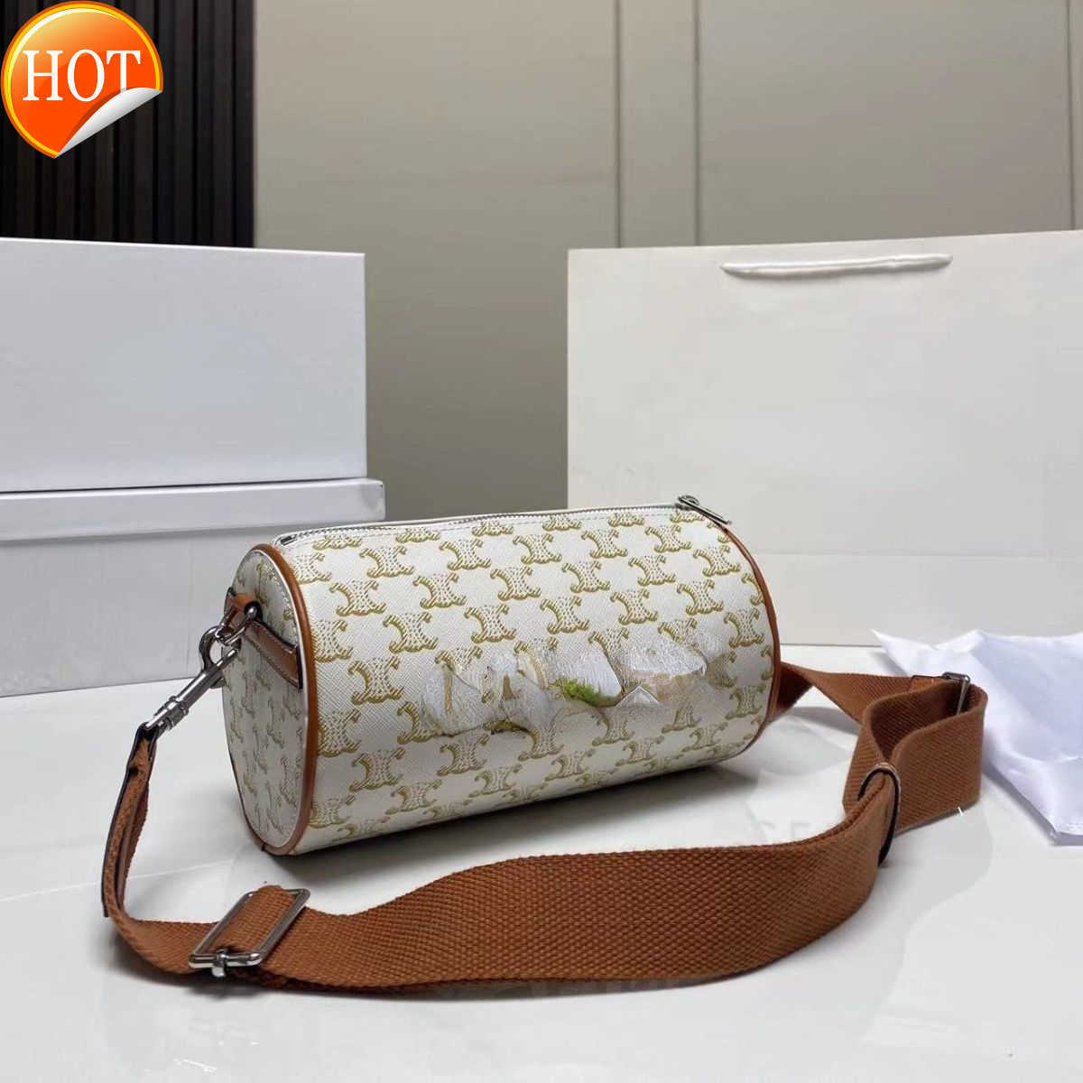 Brand Designer Shoulder Bags Crossbody Bag Tote Female 2023 New Women's Fashion Texture Leather Large Capacity Yung Tong Bag Gift Box Factory Direct Sales, White flower 22x17 with gift box
Brand Designer Shoulder Bags Crossbody Bag Tote Female 2023 New Women's Fashion Texture Leather Large Capacity Yung Tong Bag Gift Box Factory Direct Sales, White flower 22x17 with gift box