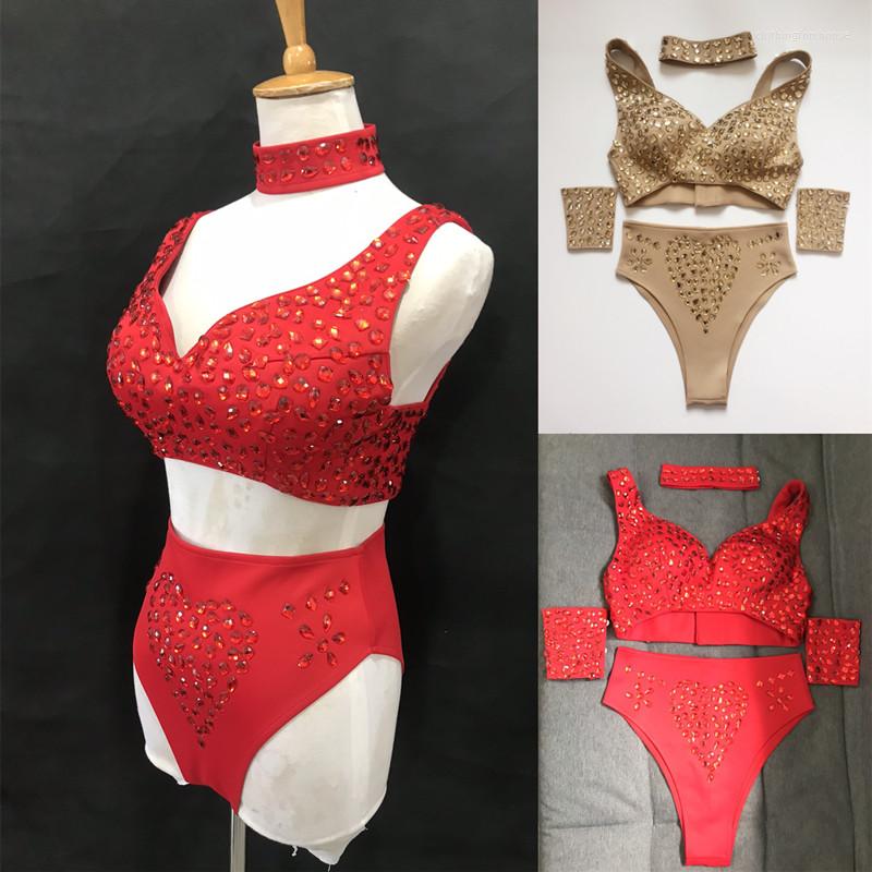 Stage Wear Nightclub Bar DJ Dancer Pole Dancing Costume Red Rhinestones Bikini Bra High-waist Shorts Outfits Women Sexy Show
Stage Wear Nightclub Bar DJ Dancer Pole Dancing Costume Red Rhinestones Bikini Bra High-waist Shorts Outfits Women Sexy Show