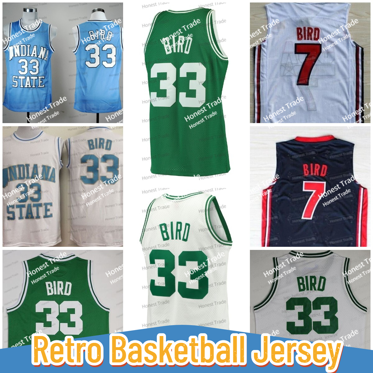 33 Larry Bird Retro Basketball Jersey Indiana State Sycamores 1992 Basketball Team 7 Bird Blue White Green Throwback Mens Stitched Jerseys NCAA, Men;as
33 Larry Bird Retro Basketball Jersey Indiana State Sycamores 1992 Basketball Team 7 Bird Blue White Green Throwback Mens Stitched Jerseys NCAA, Men;as