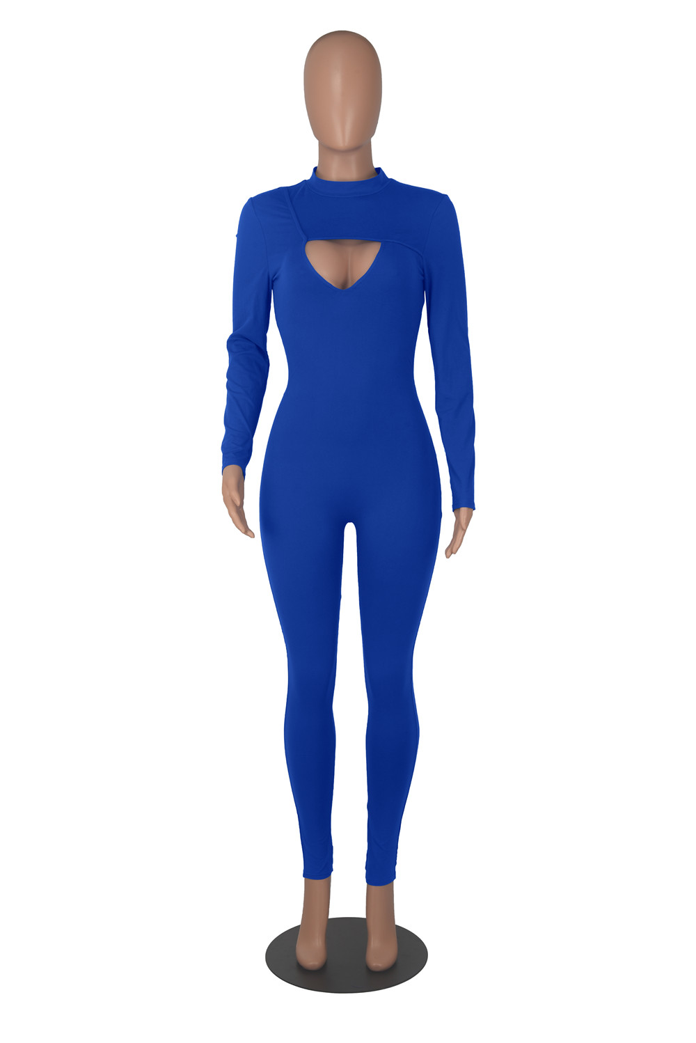 Wholesale Long Sleeve Cotton Jumpsuits Women One Piece Outfits Fall Winter Clothes Solid Bodycon Rompers Sexy Cut Out Jumpsuits Night Club Wear 8513