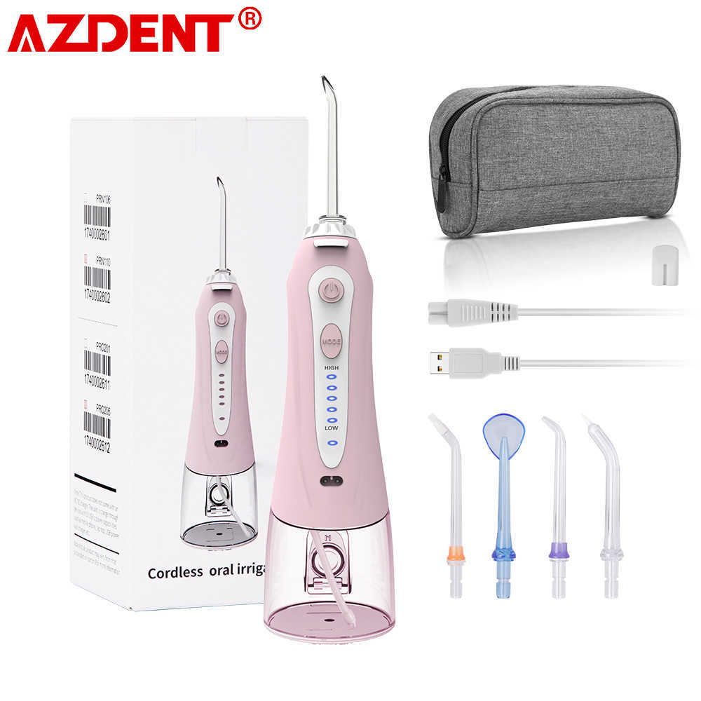 Oral Irrigators Other Hygiene AZDENT Portable Irrigator with Travel Case Bag HF-9 USB Charger Water Dental Flosser Irrigation Tooth Pick Floss 240ml 2
