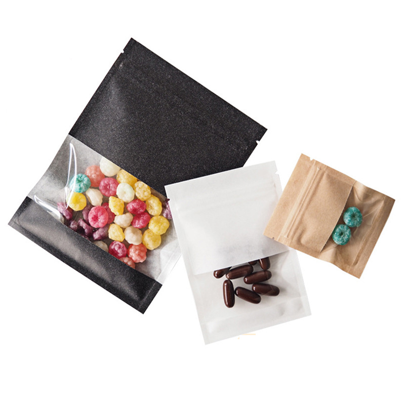 Resealable Kraft Paper Bags with Window Plastic Smell Proof Storage Bag Moistureproof Packaging Pouch for Food
Resealable Kraft Paper Bags with Window Plastic Smell Proof Storage Bag Moistureproof Packaging Pouch for Food