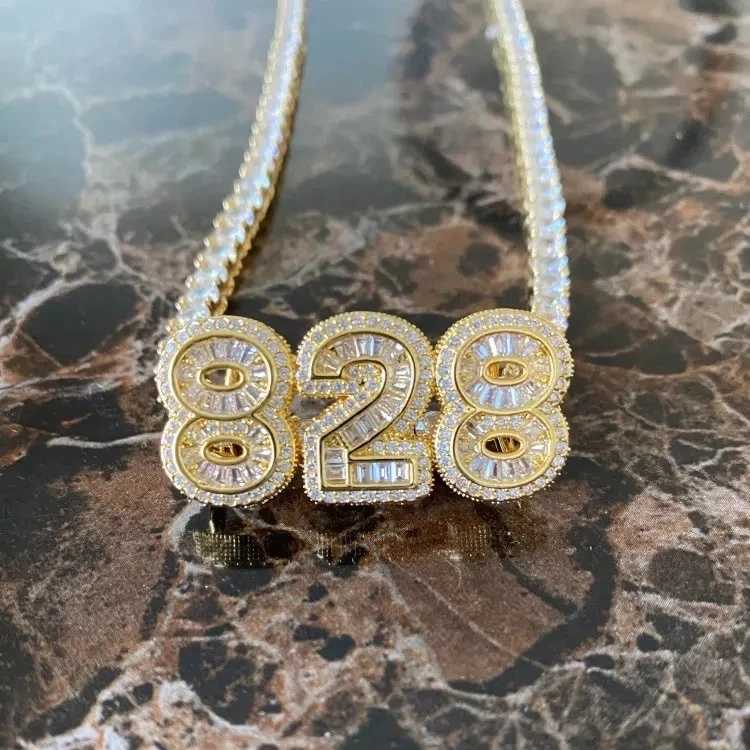 Name Pendant Necklace Iced Out Diamond Custom Name Gold Plated Necklace