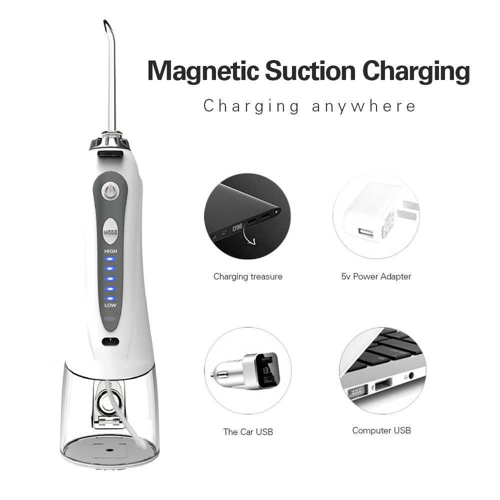 Oral Irrigators Other Hygiene AZDENT Portable Irrigator with Travel Case Bag HF-9 USB Charger Water Dental Flosser Irrigation Tooth Pick Floss 240ml 2