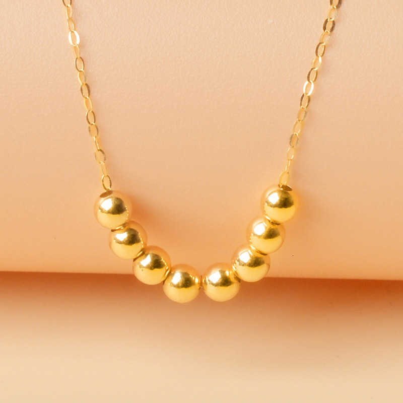 Pendant Necklaces NYMPH Pure 18K gold AU750 Small Gold Ball 25 mm Women's Fine Jewelry Party Gifts X517 230105