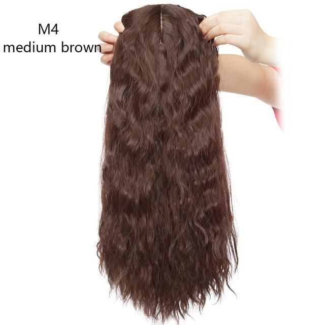 Silk Skin Base Brazilian Virgin Human Hair Topper for Women with 4 Clips In Hair Toupee Wavy Fine Hairpiece Real Scalp Top brown or black