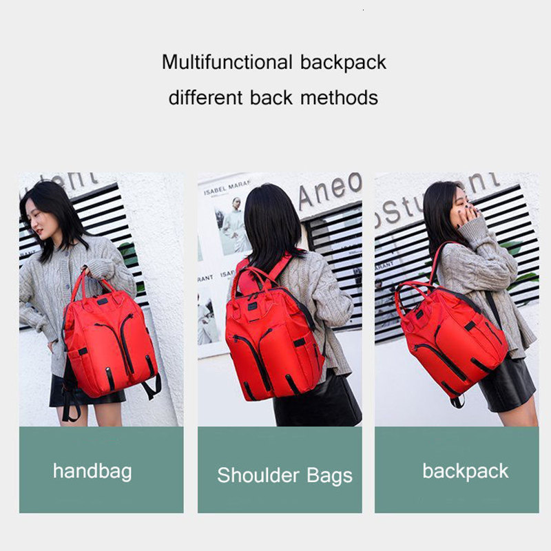 School Bags Oxford Women Backpacks Multifunction Ladies Waterproof Shoulder Backpack Large Capacity Mommy Baby Changing Diaper 230106