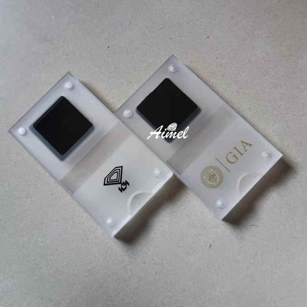 Jewelry Stand Acrylic Loose Diamond Storage Box Gems Stone Display Organizer Exhibition Case Gemstone Package Gift Showcase 230105