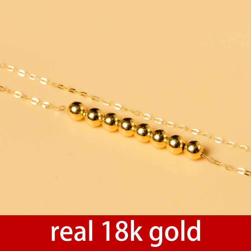 Pendant Necklaces NYMPH Pure 18K gold AU750 Small Gold Ball 25 mm Women's Fine Jewelry Party Gifts X517 230105