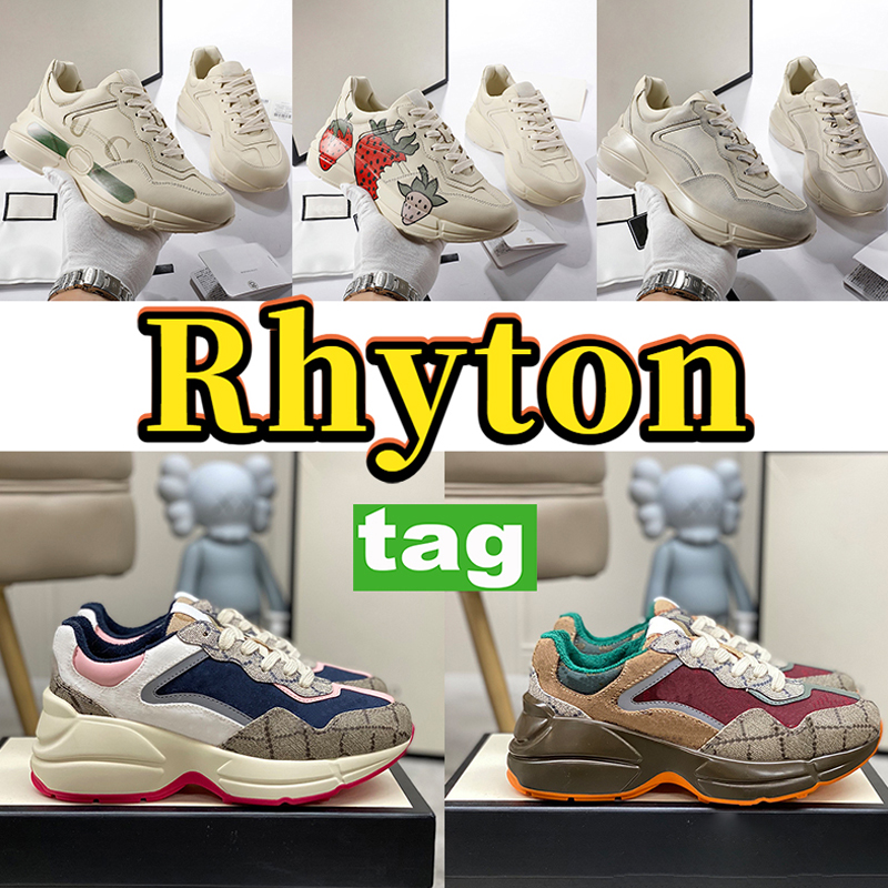 Designer Rhyton Casual Shoes Men sneaker Rhytons women shoe platform Chunky Leather Printed Sneakers navy white red khaki beige canvas vintage treated trainers, 10-strawberry printed
Designer Rhyton Casual Shoes Men sneaker Rhytons women shoe platform Chunky Leather Printed Sneakers navy white red khaki beige canvas vintage treated trainers, 10-strawberry printed