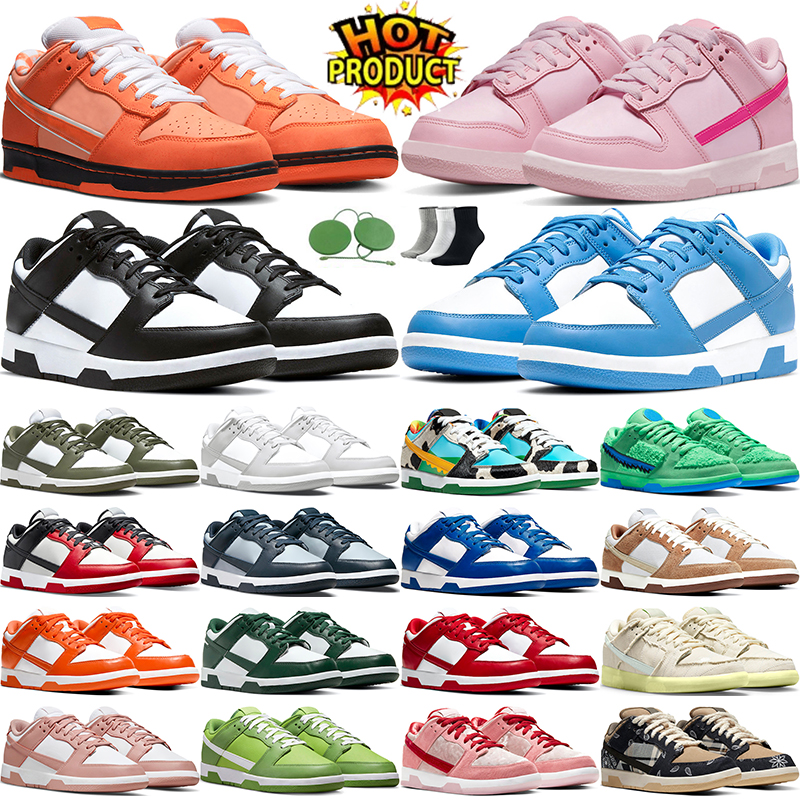 Outdoor Shoes Mens Womens Orange Lobster Triple Pink Panda Black White Unc Grey Fog Medium Olive LA Dodgers Rose Whisper GAI trainers sneakers sports