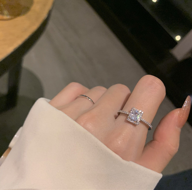 Choucong Simple Fashion Jewelry Wedding Rings 925 Sterling Silver Gold Fill Princess Cut White Topaz CZ Diamond Party Women Open Adjustable Ring For L