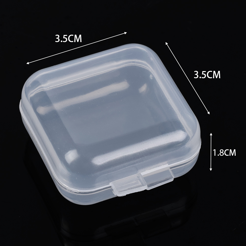 Jewelry Stand 60Pcs Mini Storage Box Transparent Square Plastic Earrings Packaging Small Organizer 230105