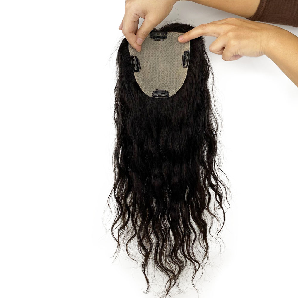 Silk Skin Base Brazilian Virgin Human Hair Topper for Women with 4 Clips In Hair Toupee Wavy Fine Hairpiece Real Scalp Top brown or black, Natural color
Silk Skin Base Brazilian Virgin Human Hair Topper for Women with 4 Clips In Hair Toupee Wavy Fine Hairpiece Real Scalp Top brown or black, Natural color