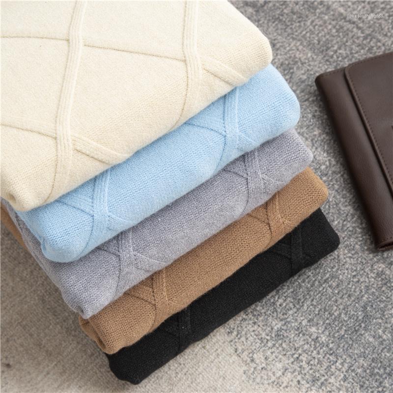 Sweaters Men's Autumn/Winter Round Neck Dia Solid Color Long Sleeve Knit Pullover Plus Size Thick Casual Loose Base Shirt