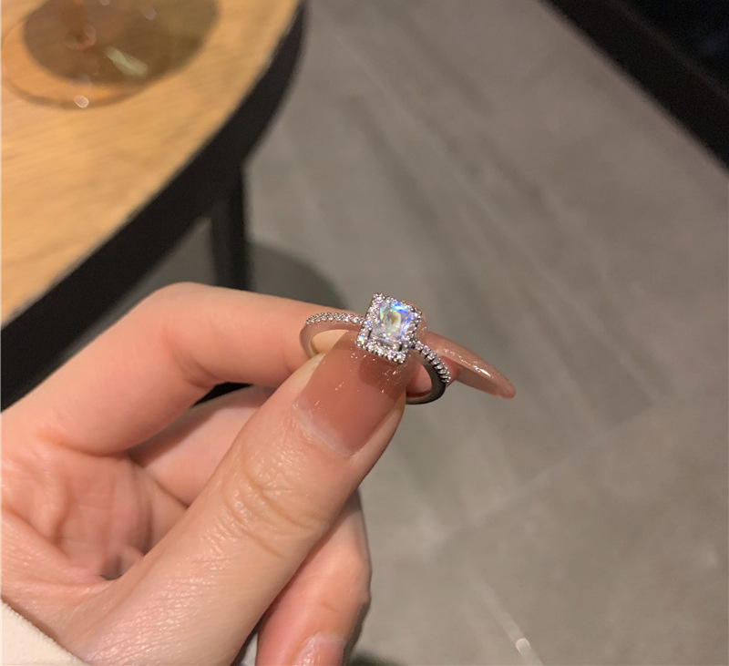 Choucong Simple Fashion Jewelry Wedding Rings 925 Sterling Silver Gold Fill Princess Cut White Topaz CZ Diamond Party Women Open Adjustable Ring For L