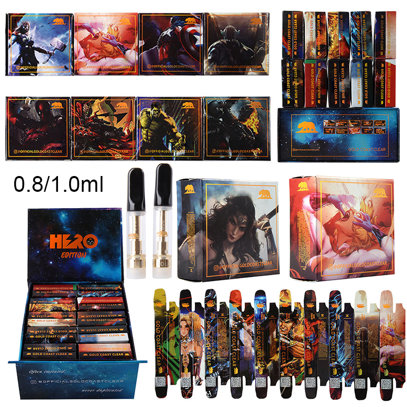 GCC 0.8ml Atomizers Hero Edition Gold Coast Clear Vapes Cartridges Packaging Thick Oil Glass Tank 20strains 
GCC 0.8ml Atomizers Hero Edition Gold Coast Clear Vapes Cartridges Packaging Thick Oil Glass Tank 20strains