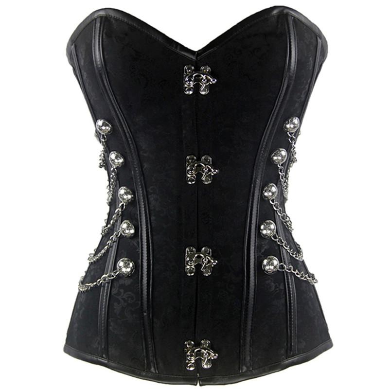 Bustiers & Corsets Metal Locks Clips Steampunk Corset Leather Body Shaperwear Women Clothing Steam Punk Retro Vintage Overbust Gothic Korse, Black
Bustiers & Corsets Metal Locks Clips Steampunk Corset Leather Body Shaperwear Women Clothing Steam Punk Retro Vintage Overbust Gothic Korse, Black