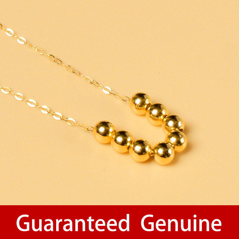 Pendant Necklaces NYMPH Pure 18K gold AU750 Small Gold Ball 25 mm Women's Fine Jewelry Party Gifts X517 230105
