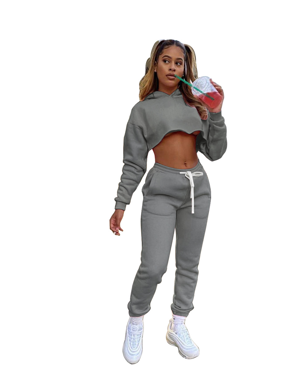 XS Plus size 3XL Jogger Suits Women Fleece Tracksuits Fall Winter Long Sleeve Pullover Hoodie Sweatpants Two Piece Sets Matching Sweatsuits Casual Spo