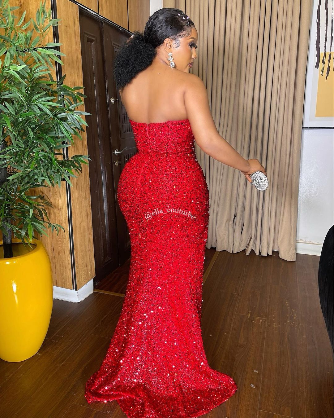 2023 Arabic Aso Ebi Red Mermaid Prom Dresses Beaded Sequined Lace Evening Formal Party Second Reception Birthday Engagement Gowns Dress ZJ505