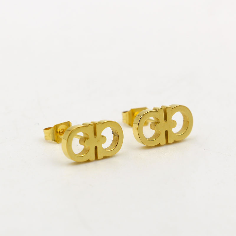 Free shipping Fashion Letters Stud Earrings for Women Stainless Steel OL Korean Designer Ear Rings Earings Earring Party Jewelry Gift Wholesale
