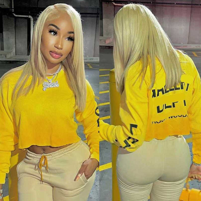 Designer Womens T-shirt Spring 2023 New Sexy Open Umbilical Long Sleeve Letter Printed Round Neck Tops, Yellow
Designer Womens T-shirt Spring 2023 New Sexy Open Umbilical Long Sleeve Letter Printed Round Neck Tops, Yellow