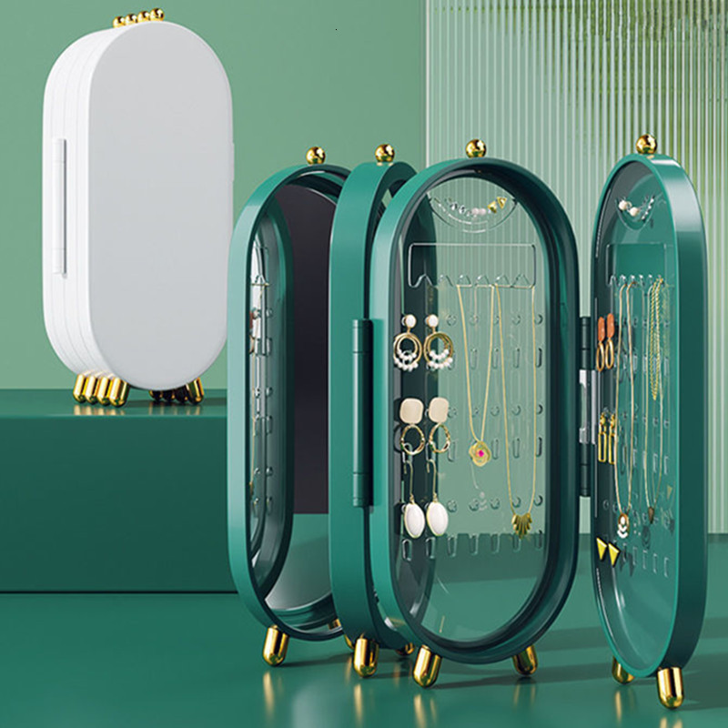 Jewelry Stand Desktop Storage Box Multilayer Dustproof Earrings Rings Necklaces Display Holder Case for Women Organizer 230105