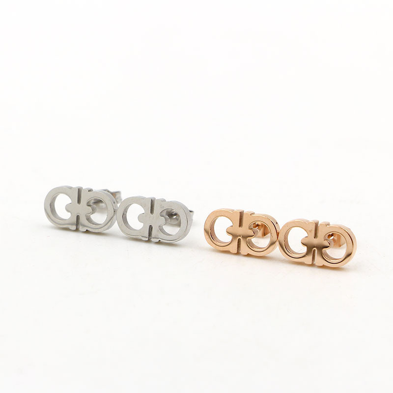 Free shipping Fashion Letters Stud Earrings for Women Stainless Steel OL Korean Designer Ear Rings Earings Earring Party Jewelry Gift Wholesale