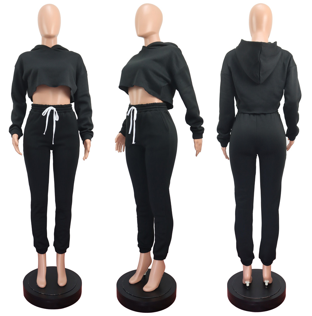 XS Plus size 3XL Jogger Suits Women Fleece Tracksuits Fall Winter Long Sleeve Pullover Hoodie Sweatpants Two Piece Sets Matching Sweatsuits Casual Spo