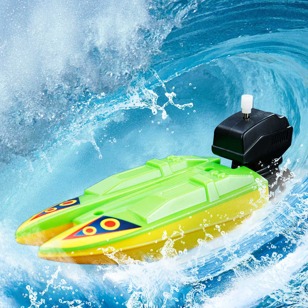 Wholesale Speed Boat Ship Wind Up Clockwork Float In Water Classic Summer Shower Bath Kids Toys for Children Boys Gifts